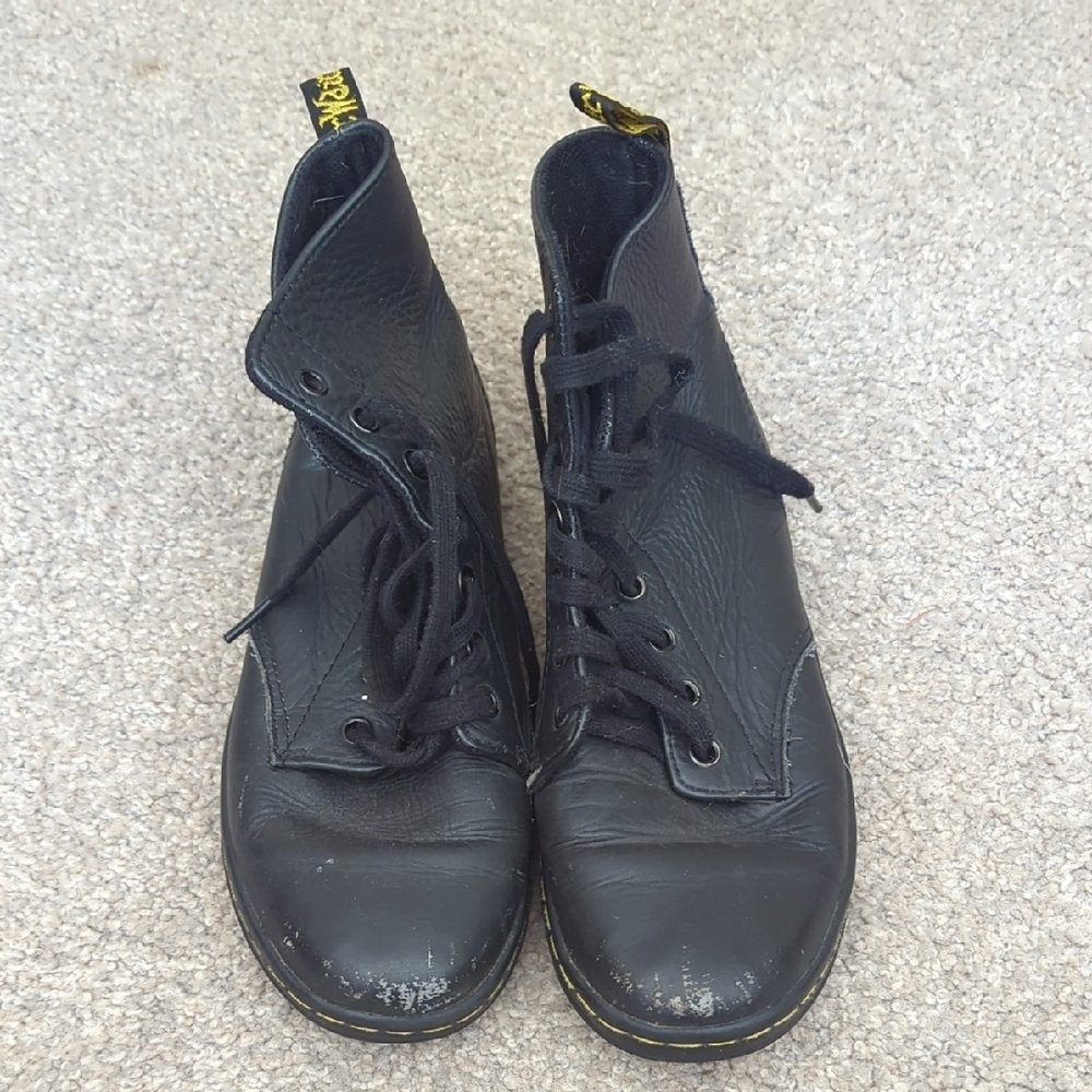 Black Leather Lace-Up Boots